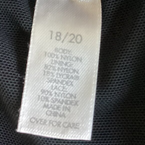 Cacique Floral Lace Babydoll Chemise/Camisole Top Plus Sz 18/20 Black #7A - Picture 7 of 8